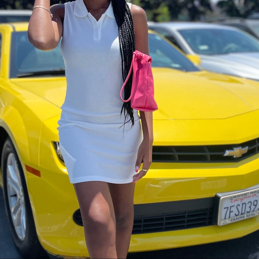 White Ribbed Dress